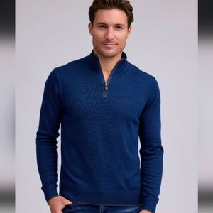 100% Merino Wool Raffi Men's Quarter Zip Sweater Size Large